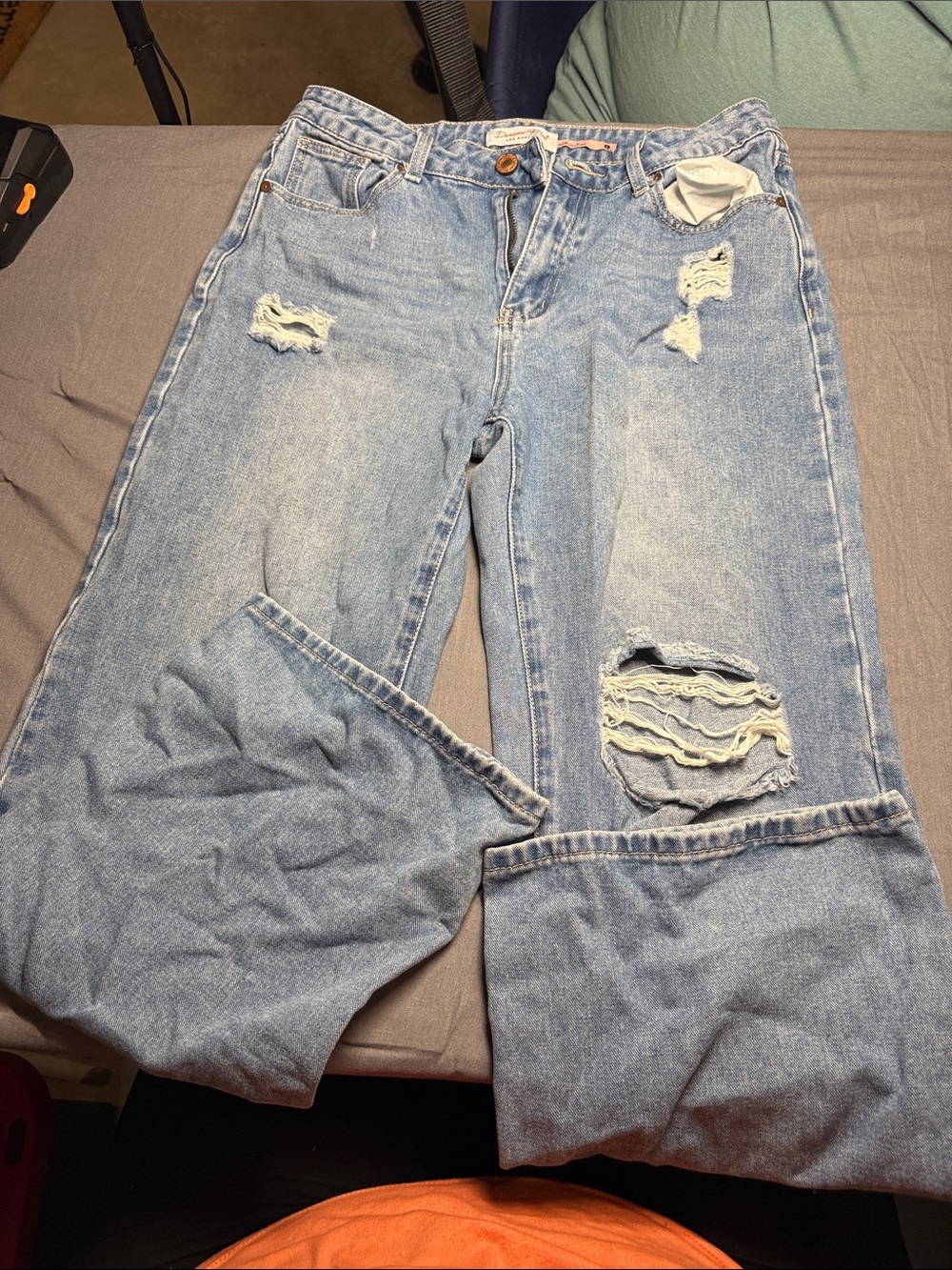 Light Blue Distressed Women's Jeans - Casual High-Rise Fit